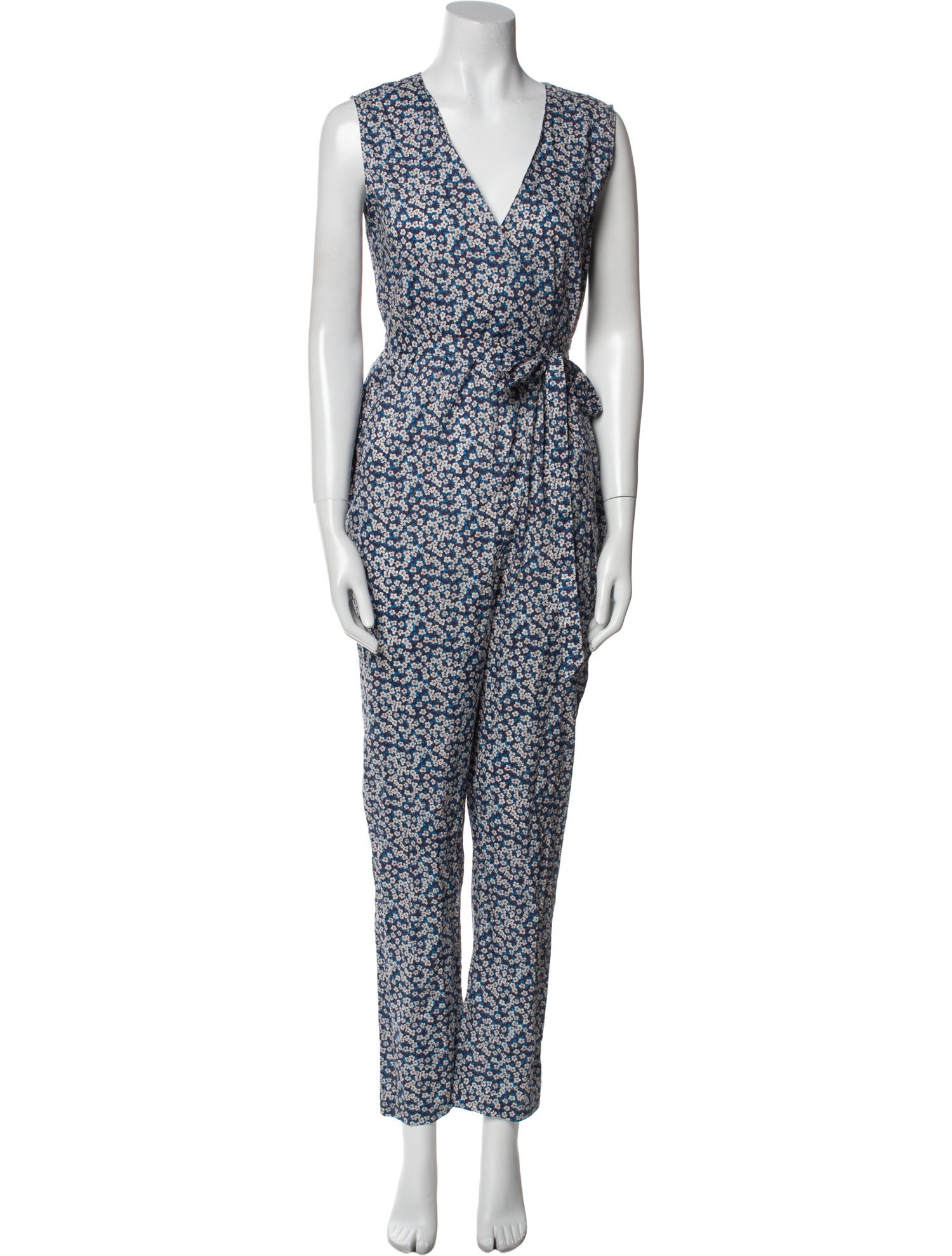 Miguelina Floral Print V-Neck Jumpsuit