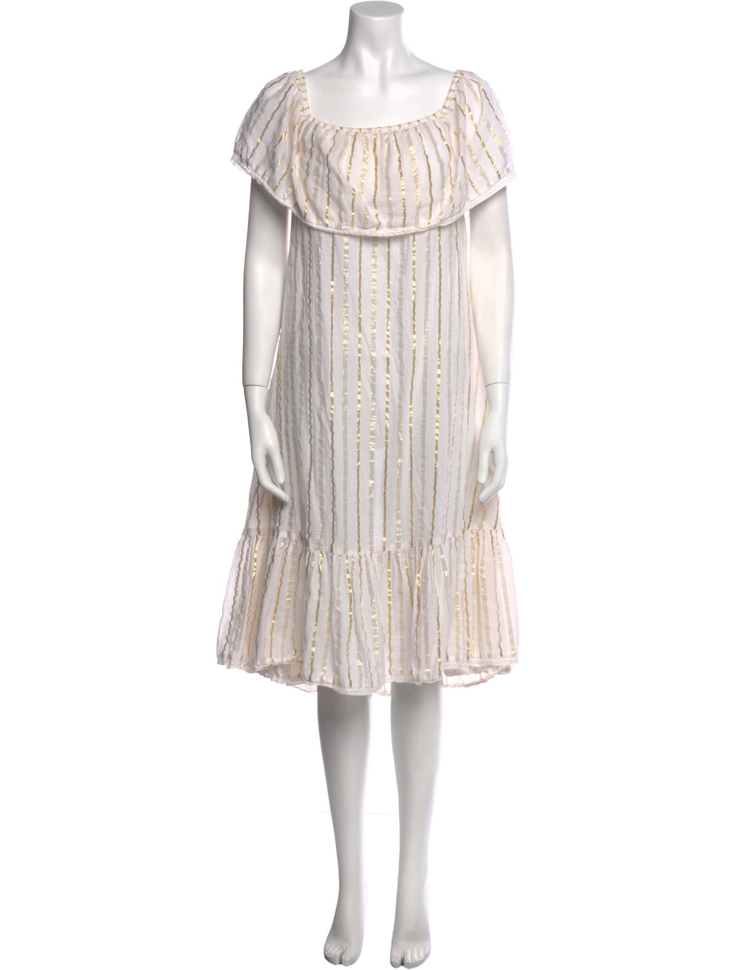 Miguelina Striped Midi Length Dress