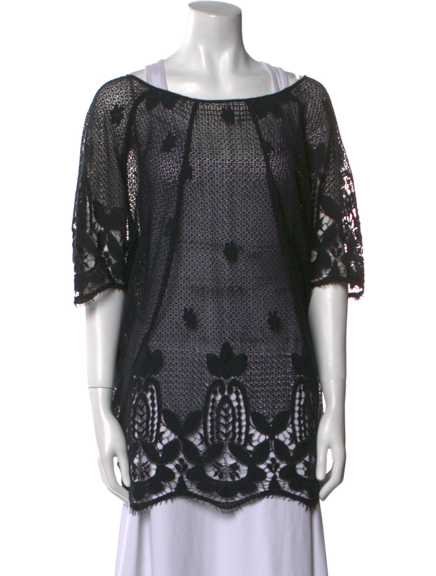 Miguelina Patterned Bateau Neckline Sweater