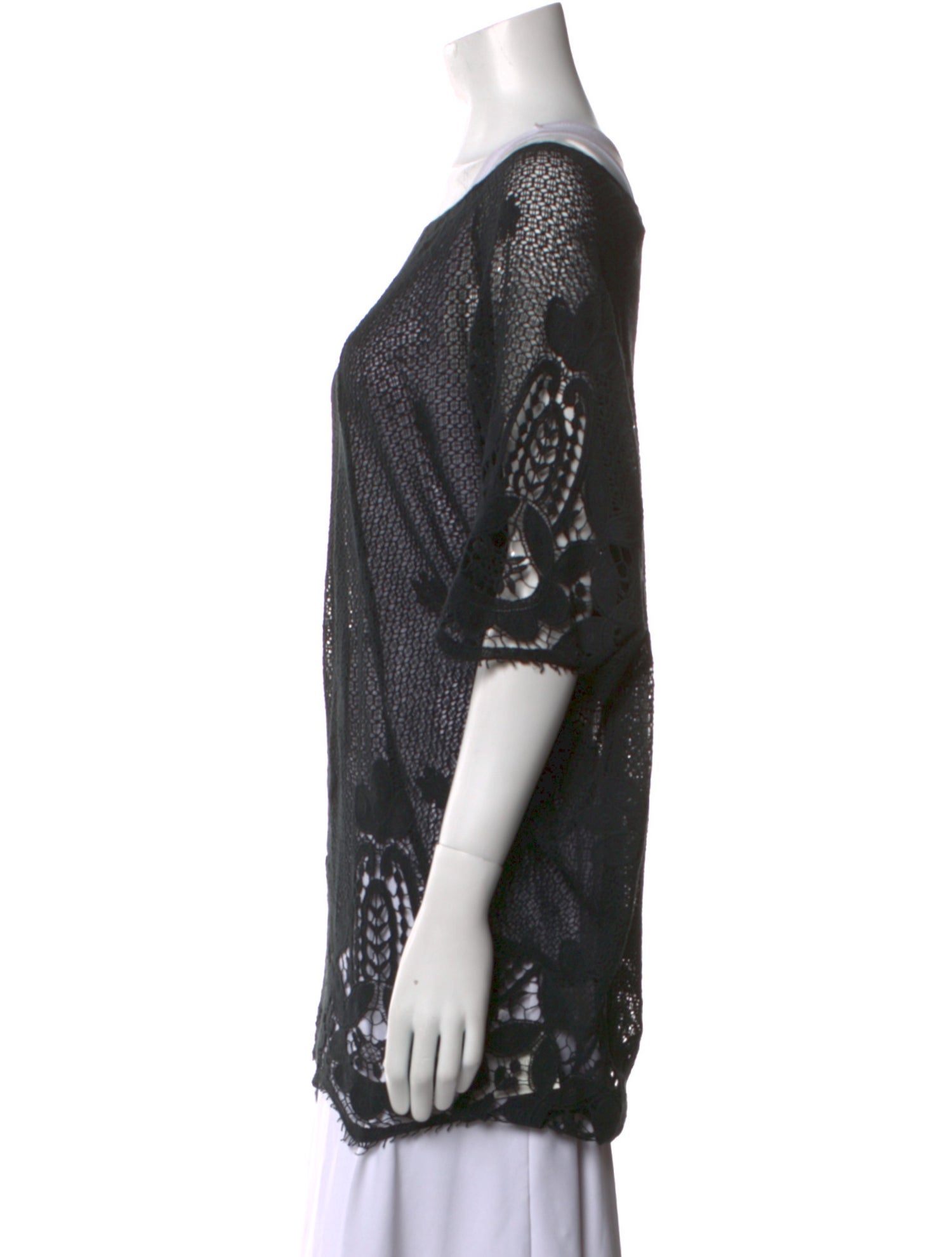 Miguelina Patterned Bateau Neckline Sweater