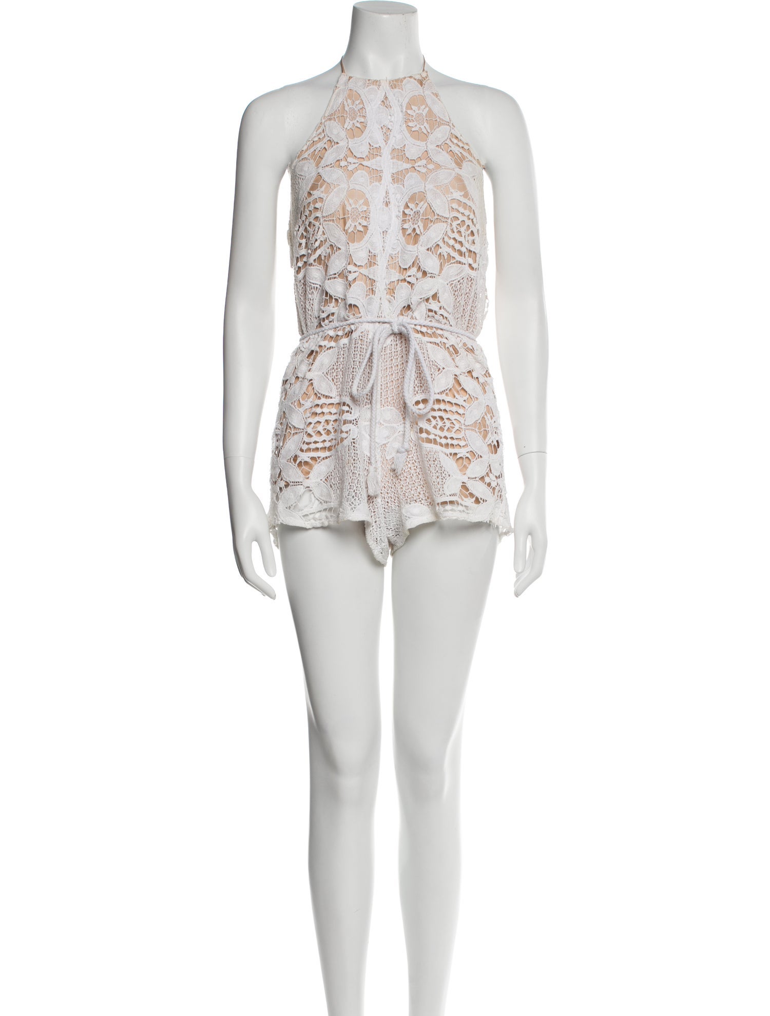 Miguelina Lace Pattern Halterneck Romper