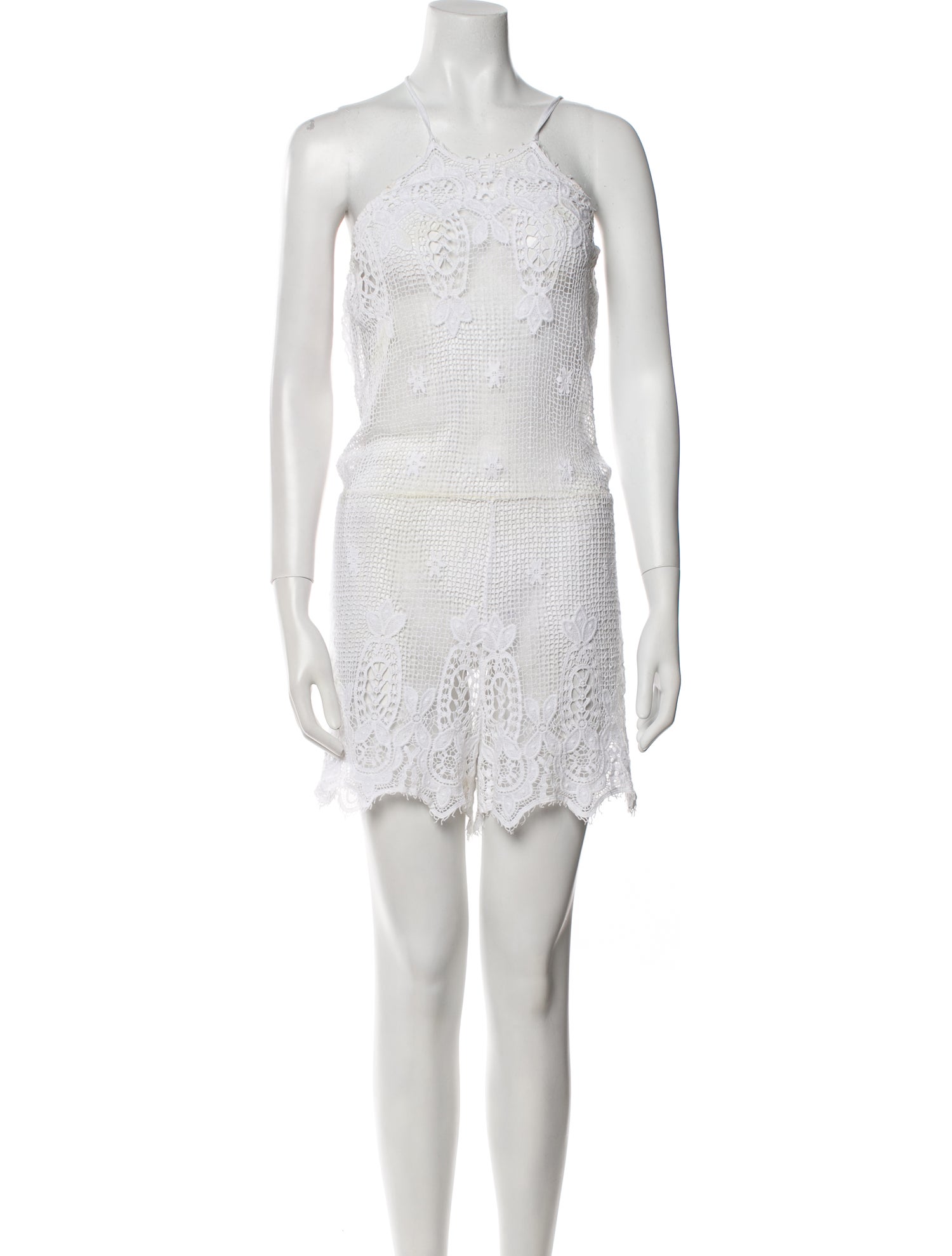 Miguelina Lace Pattern Scoop Neck Romper