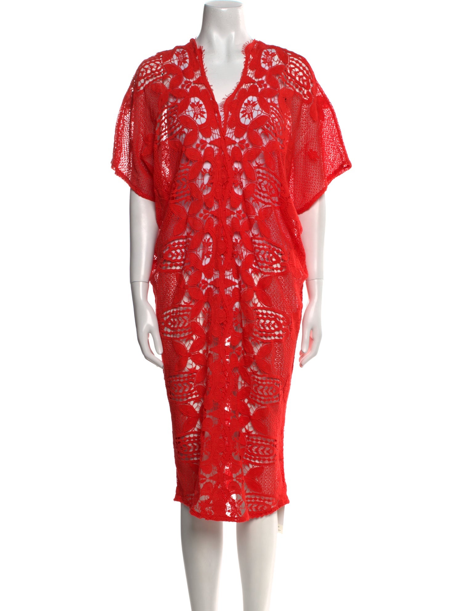 Miguelina Lace Pattern Midi Length Dress