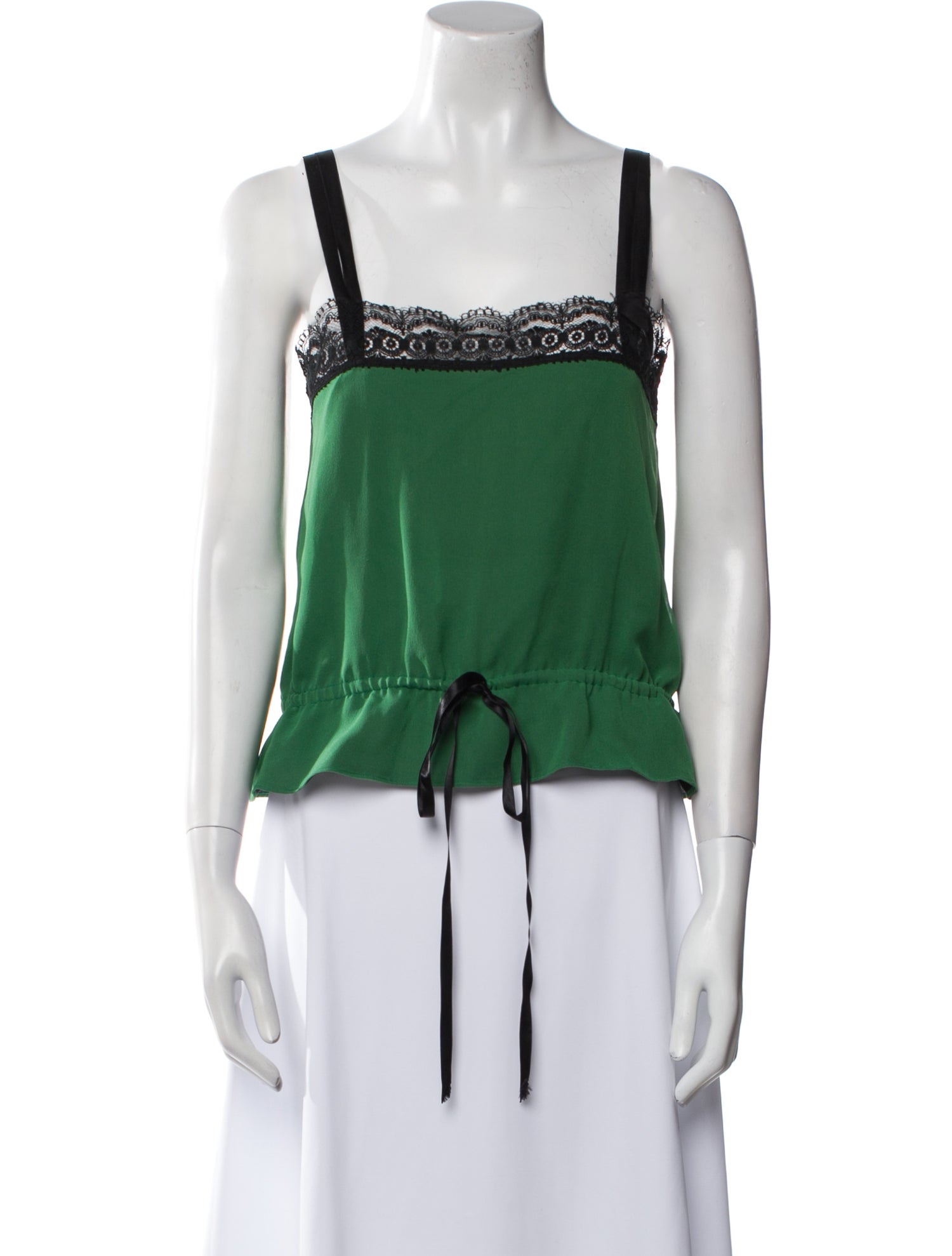 Miguelina Silk Square Neckline Crop Top