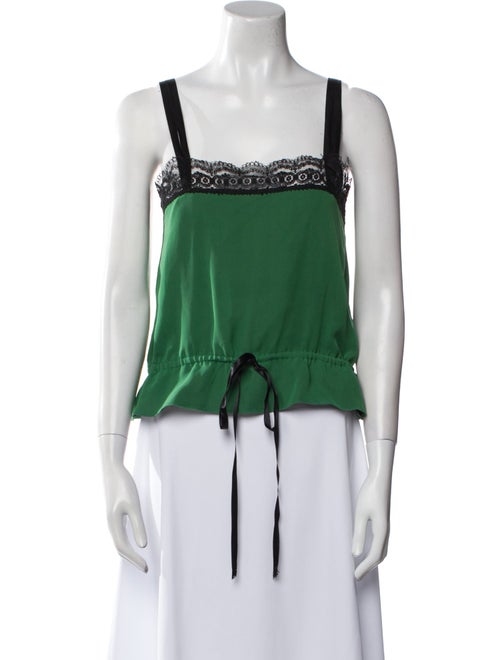 Miguelina Silk Square Neckline Crop Top