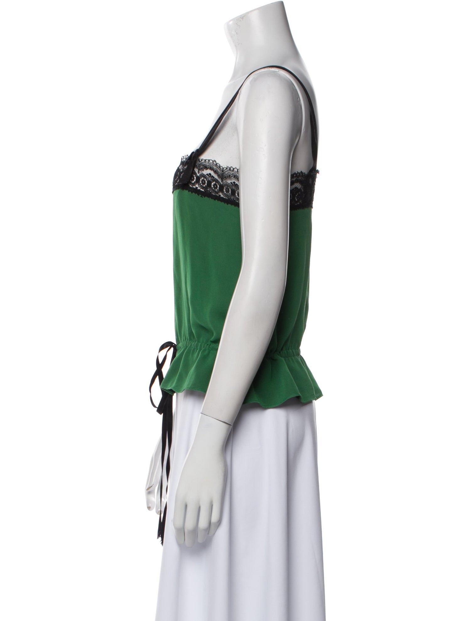 Miguelina Silk Square Neckline Crop Top