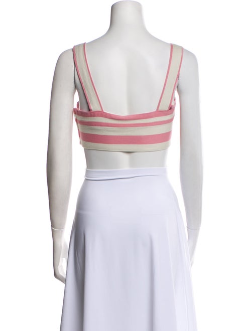 Miguelina Striped Square Neckline Crop Top