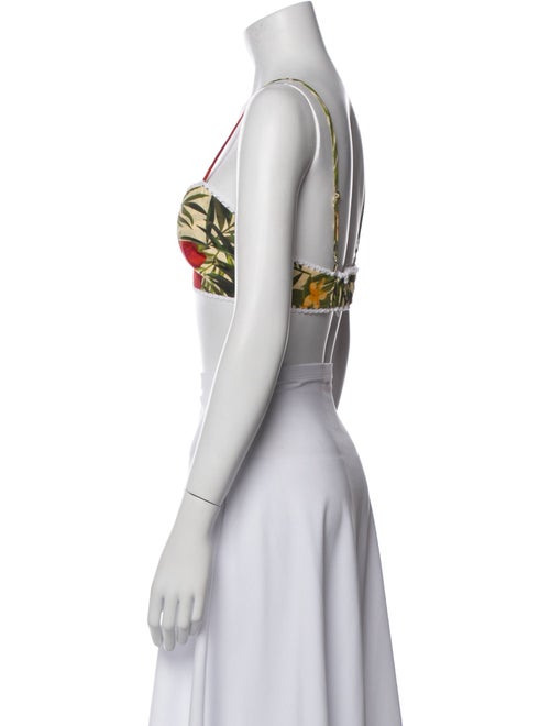 Miguelina Printed Square Neckline Crop Top