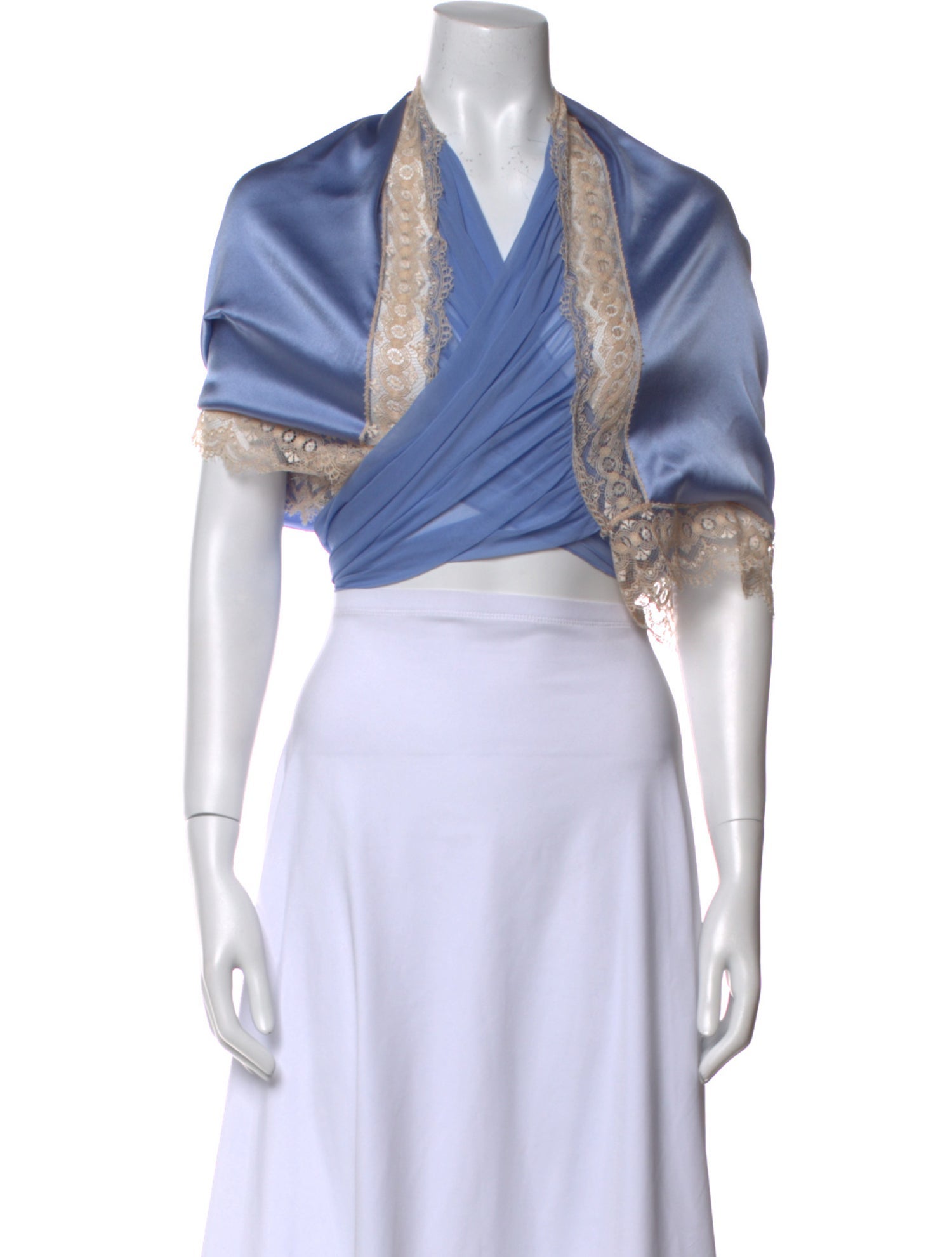 Miguelina Silk Striped Crop Top w/ Tags