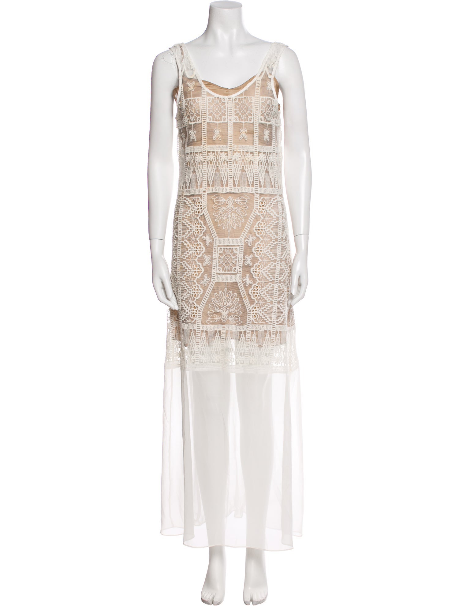 Miguelina Lace Pattern Long Dress