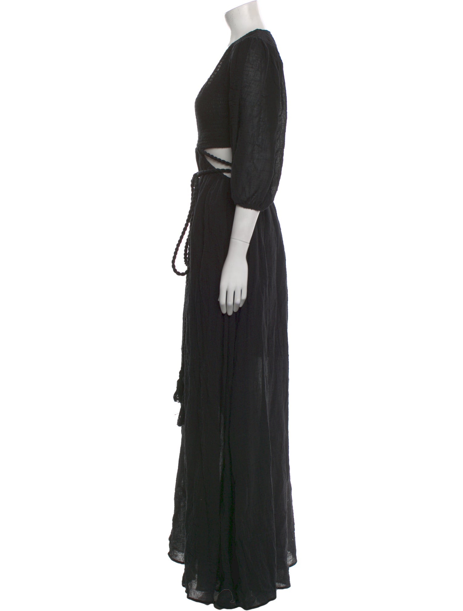 Miguelina Plunge Neckline Long Dress