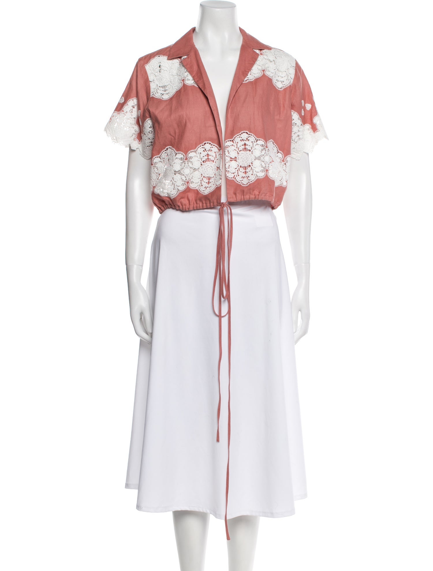 Miguelina Linen V-Neck Crop Top