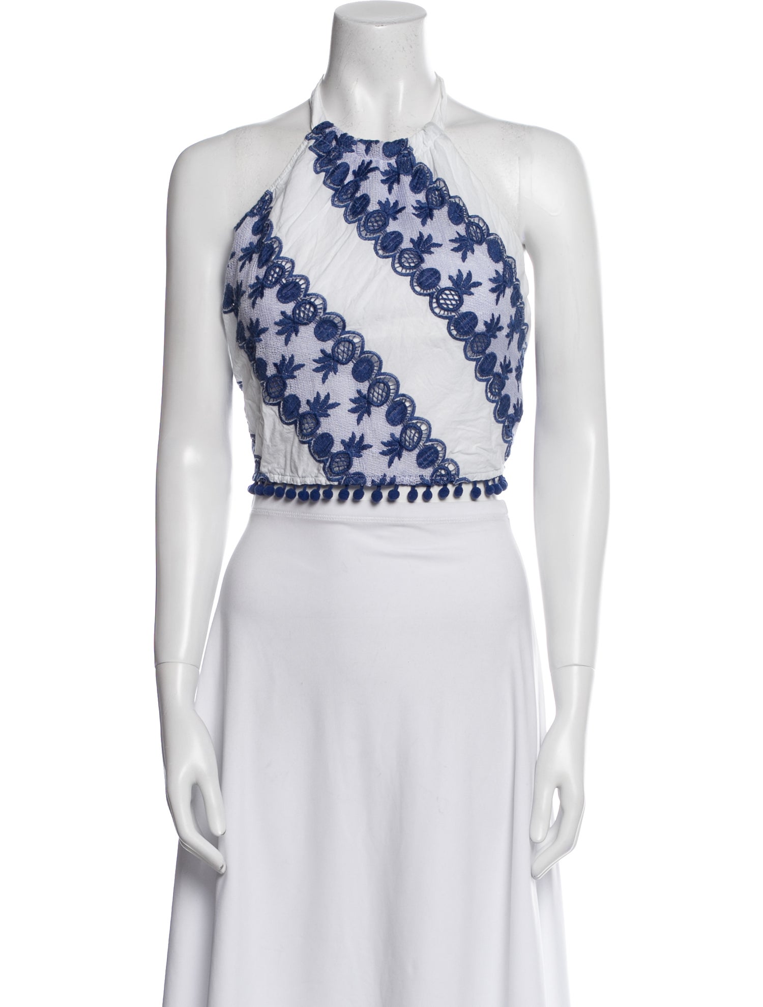 Miguelina Printed Halterneck Crop Top