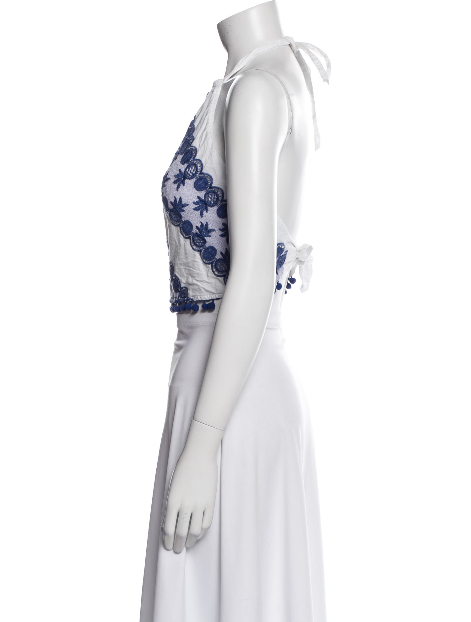 Miguelina Printed Halterneck Crop Top