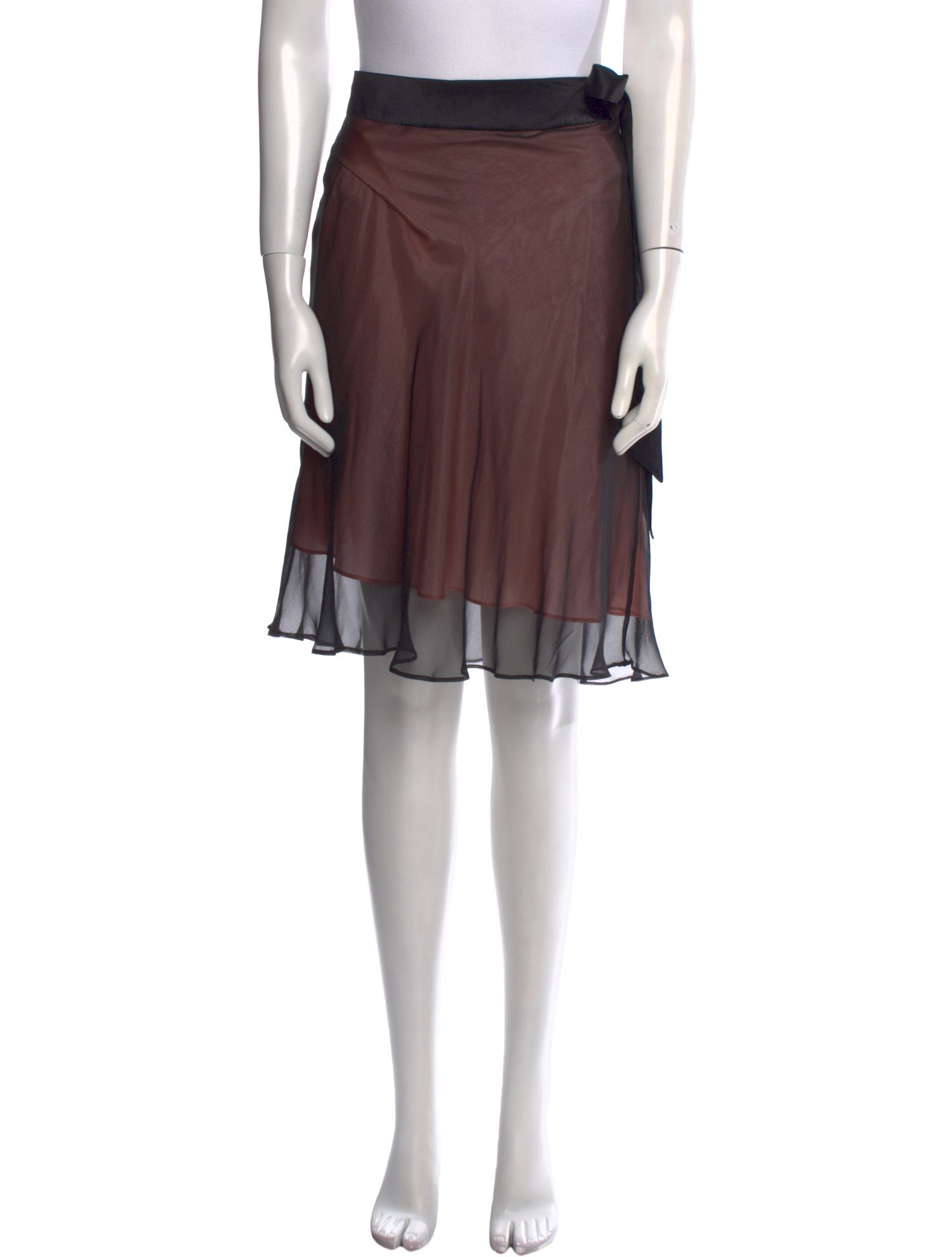 Miguelina Silk Knee-Length Skirt