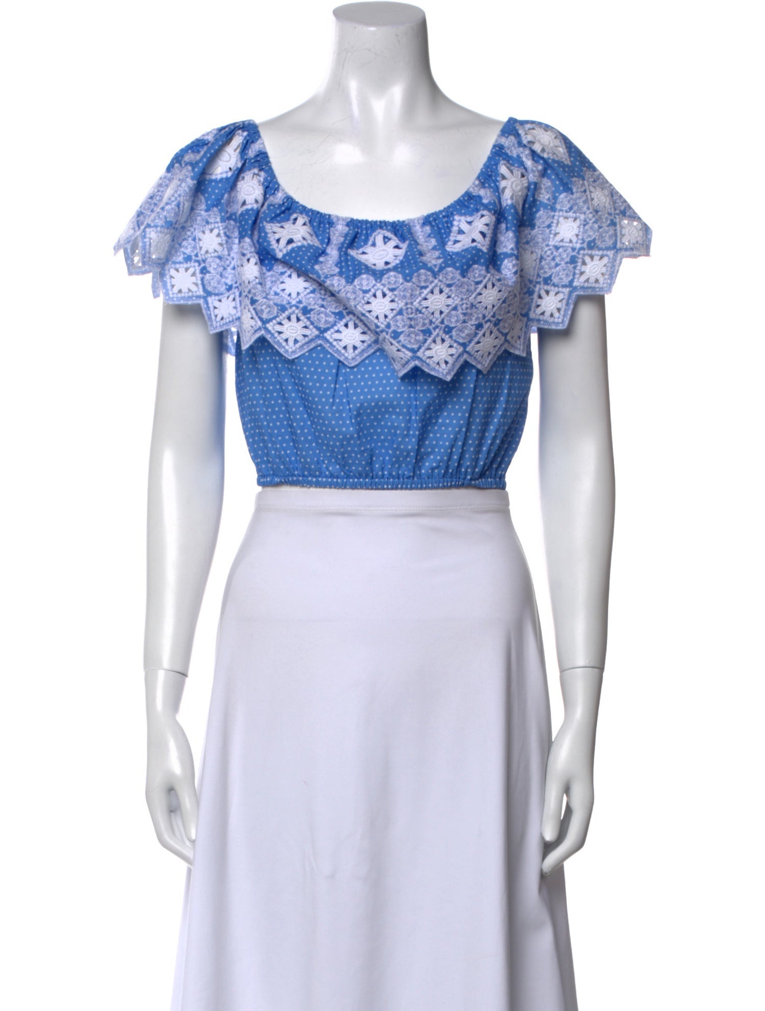 Miguelina Scoop Neck Short Sleeve Crop Top