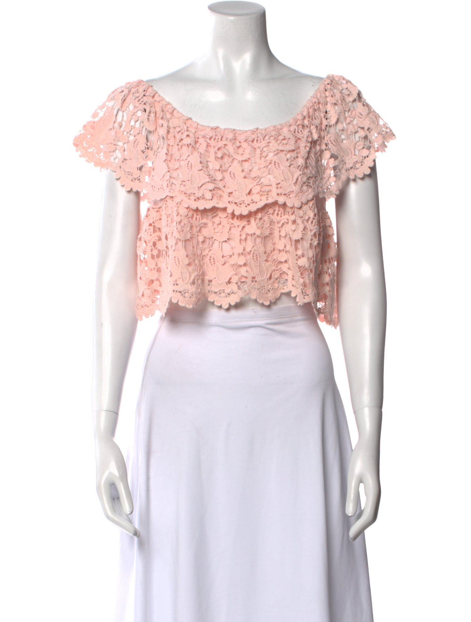 Miguelina Scoop Neck Short Sleeve Crop Top