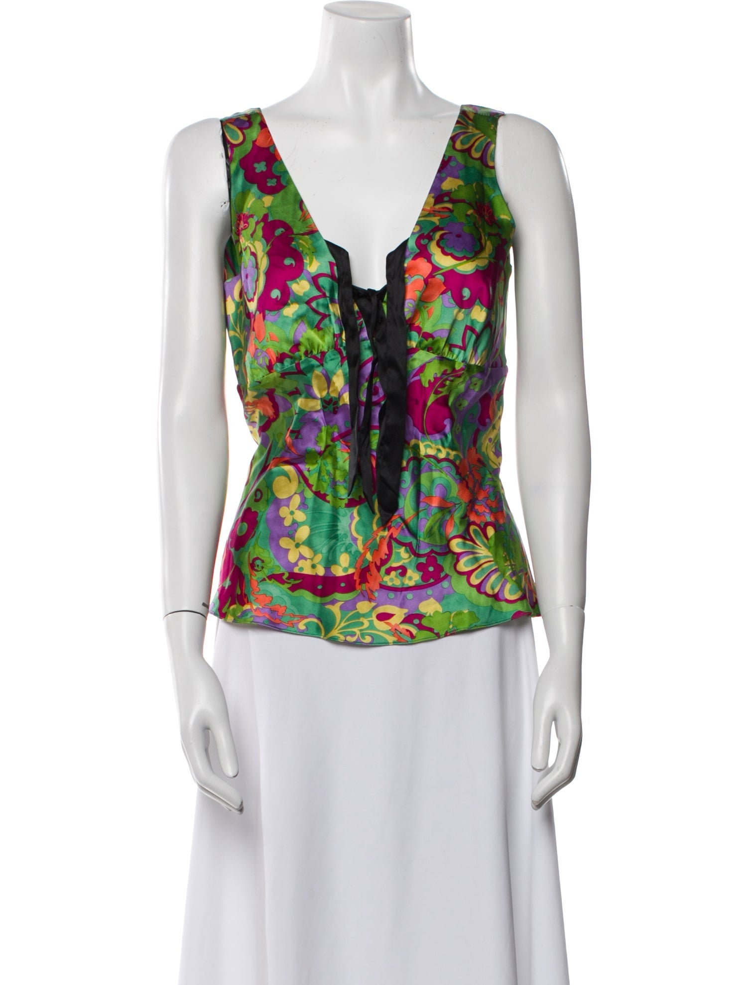 Miguelina Silk Floral Print Blouse