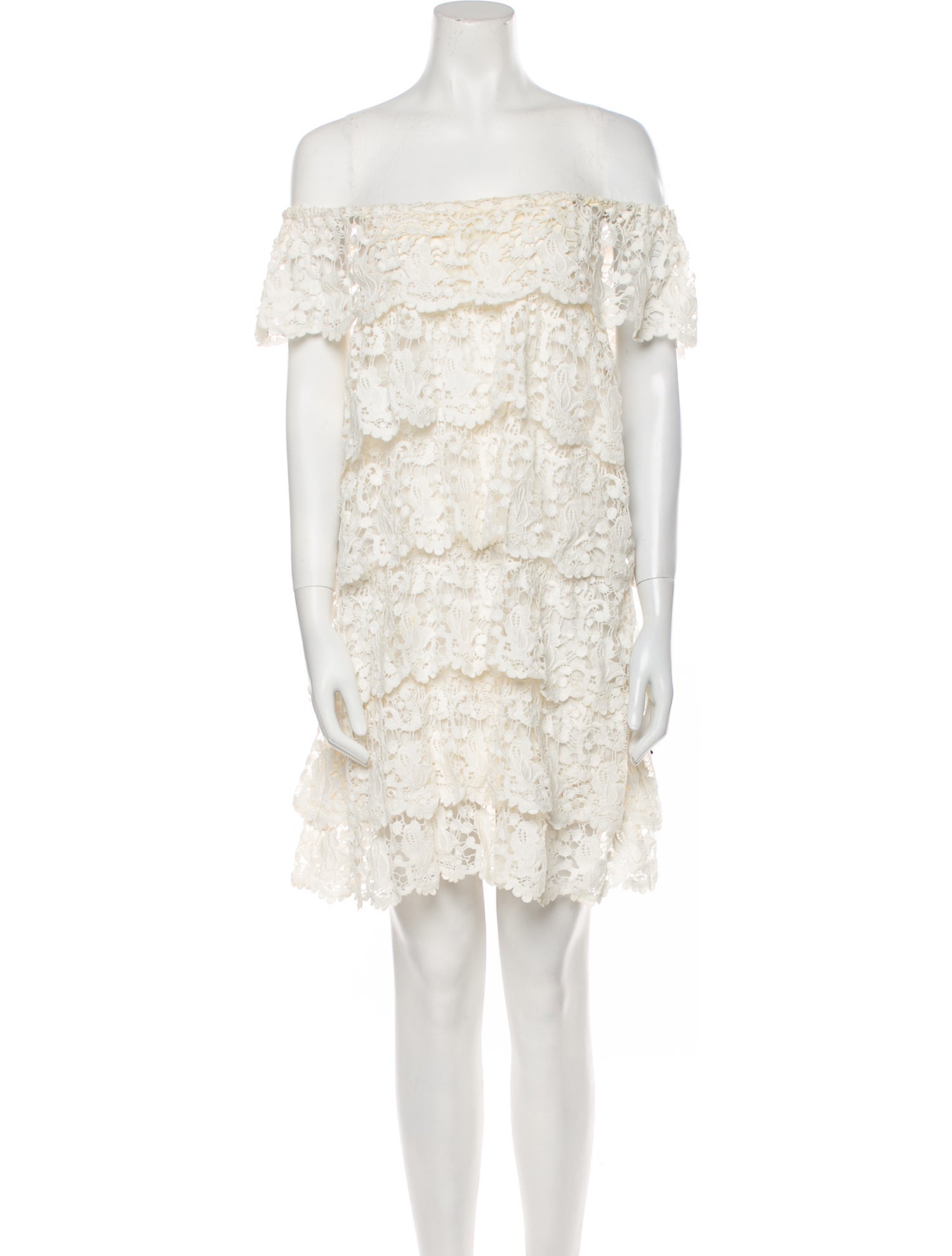 Miguelina Lace Pattern Mini Dress