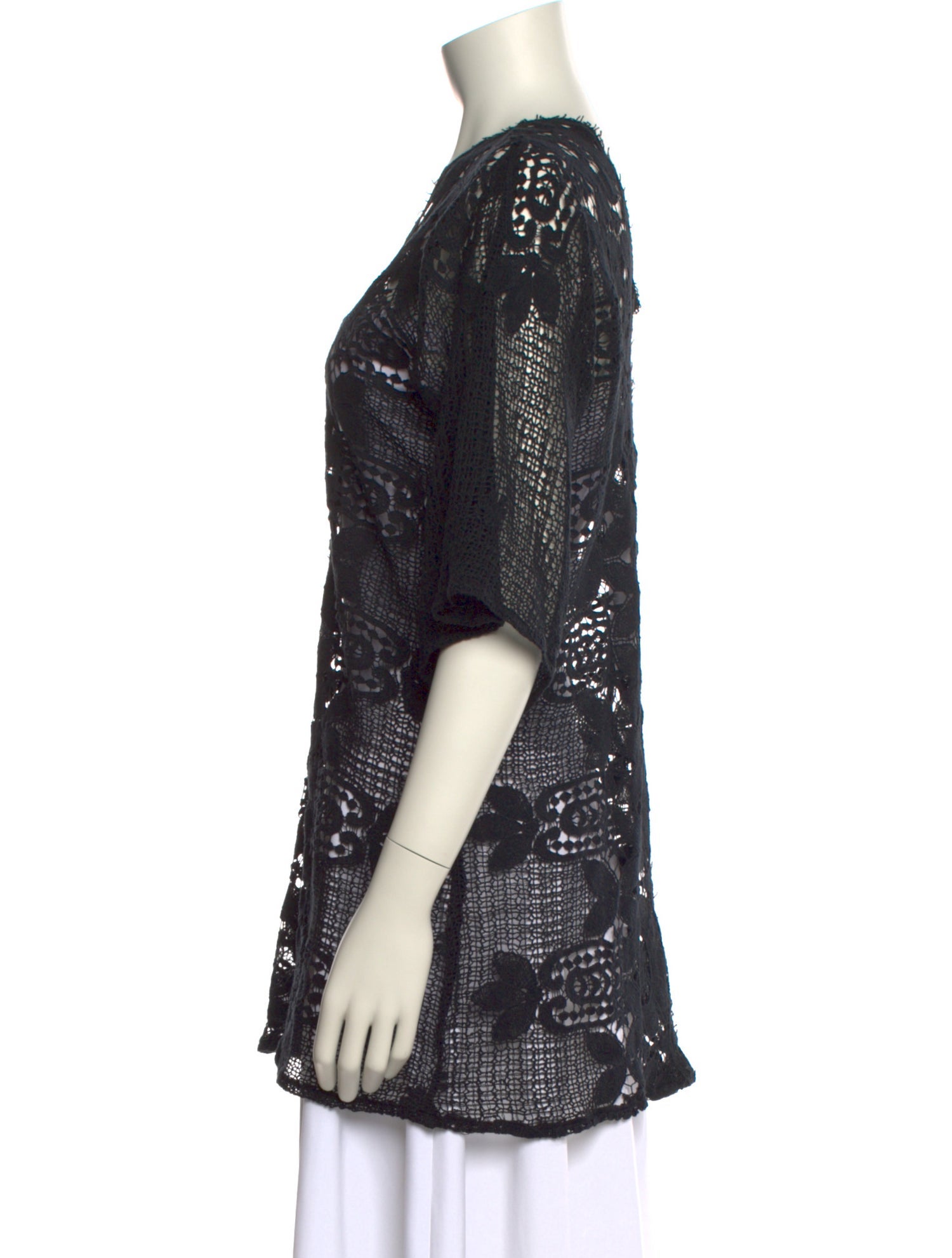 Miguelina Lace Pattern V-Neck Tunic