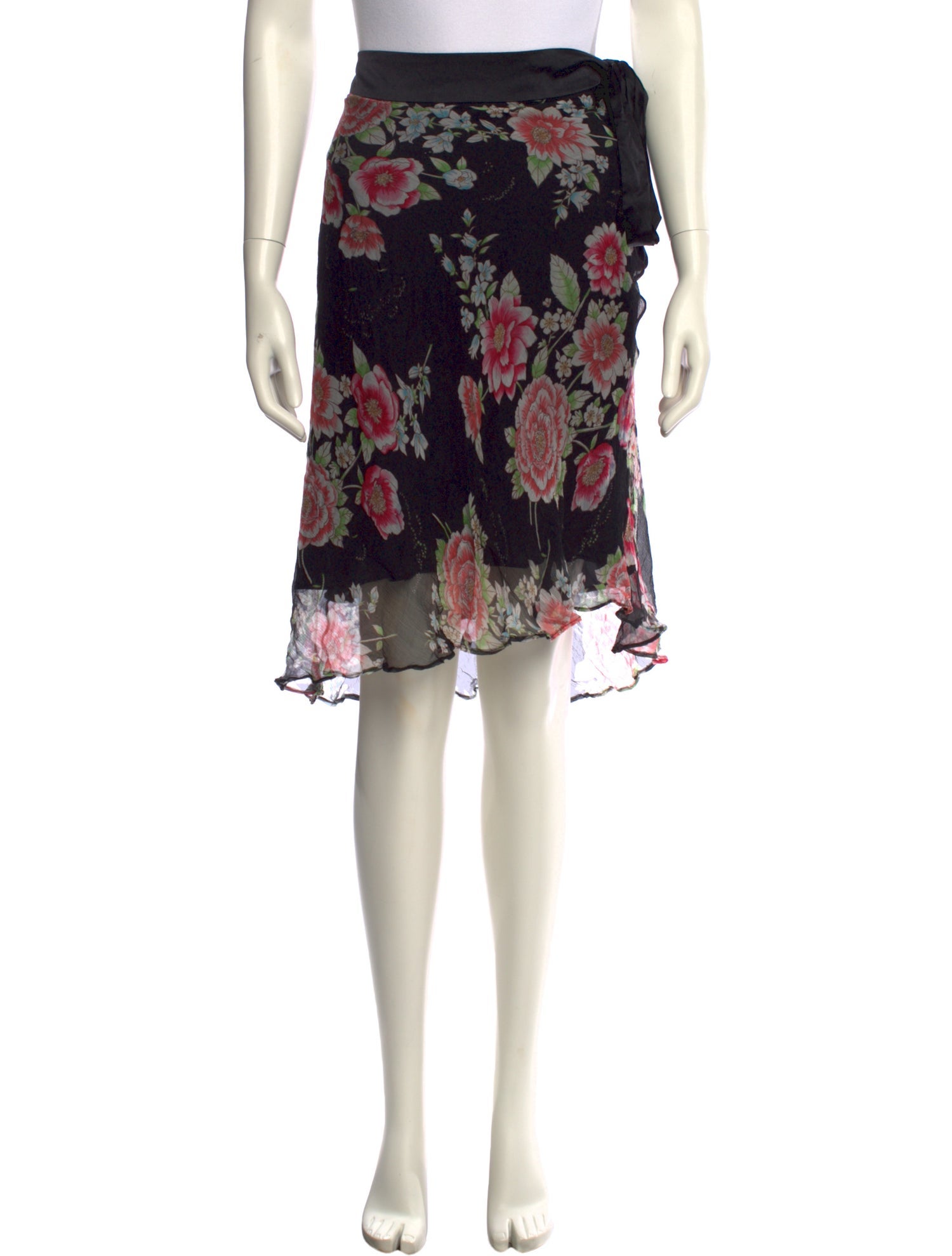 Miguelina Silk Knee-Length Skirt