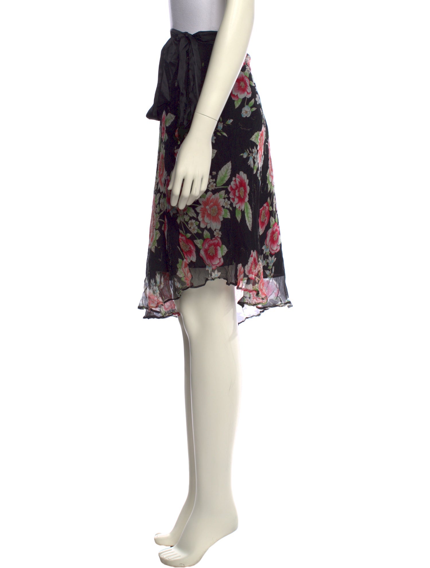 Miguelina Silk Knee-Length Skirt