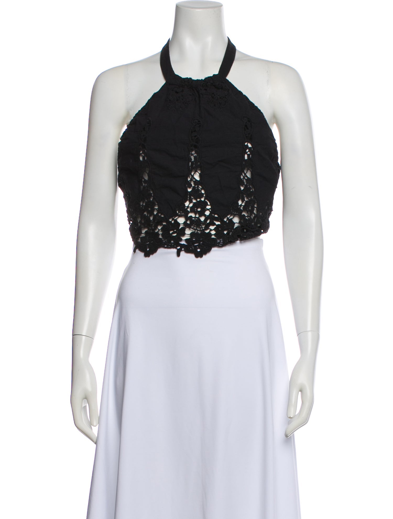 Miguelina Halterneck Sleeveless Crop Top