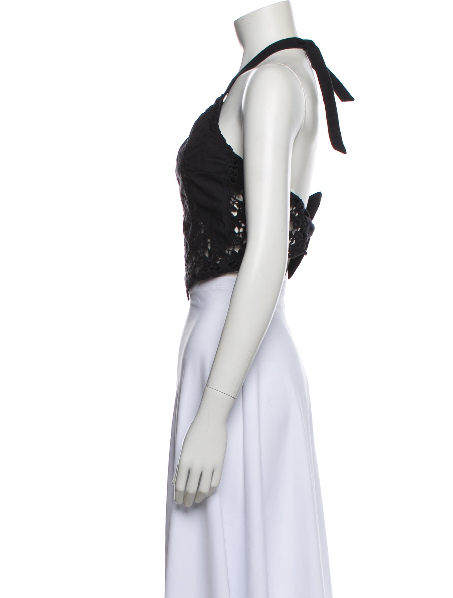 Miguelina Halterneck Sleeveless Crop Top