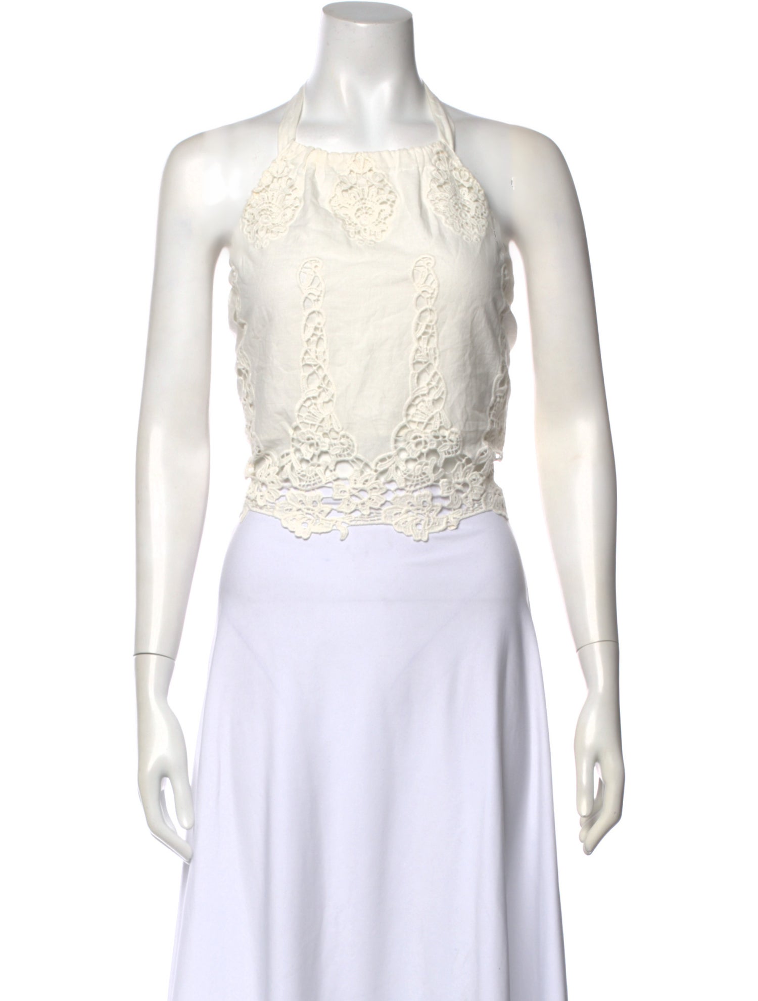 Miguelina Halterneck Sleeveless Crop Top