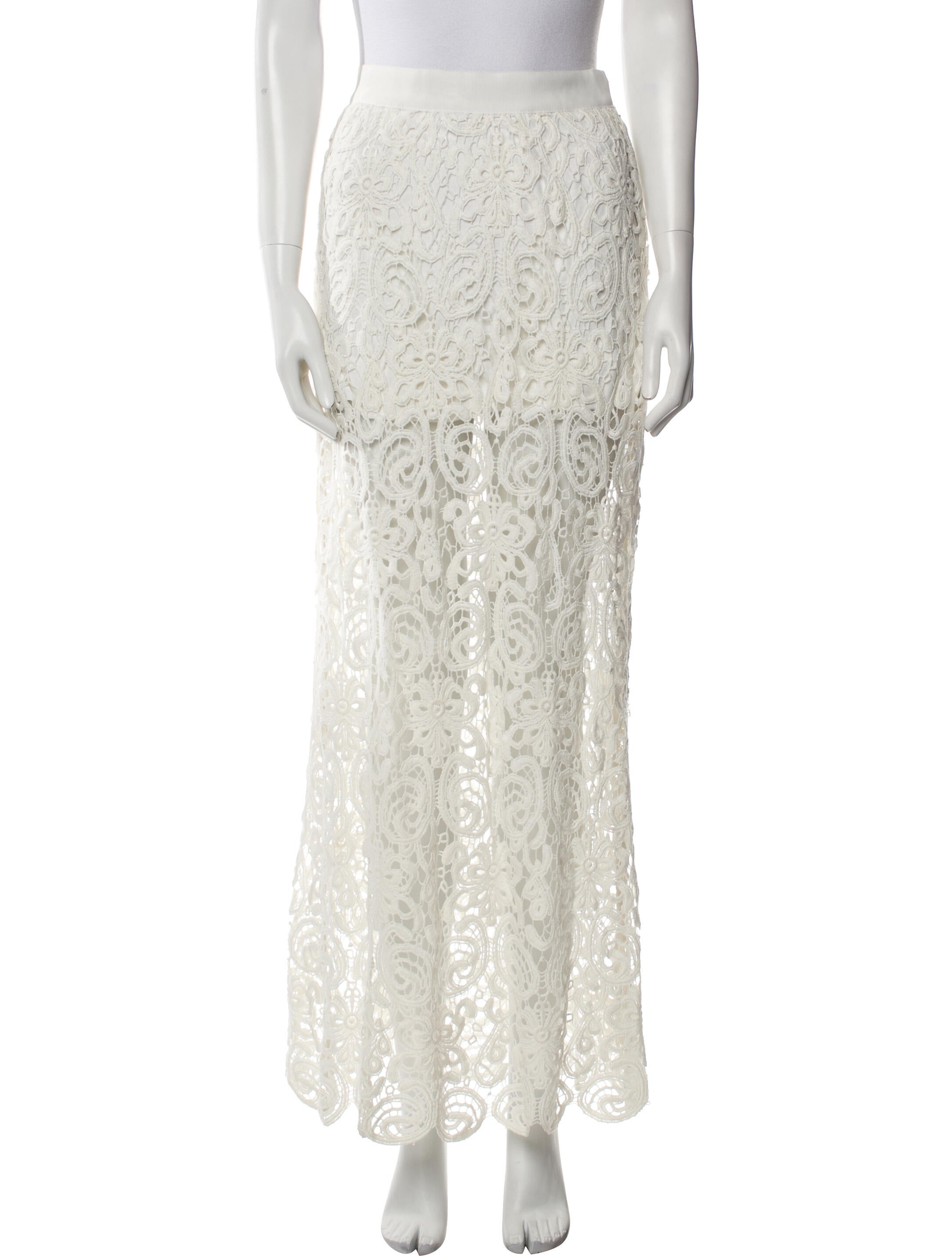 Miguelina Lace Pattern Long Skirt