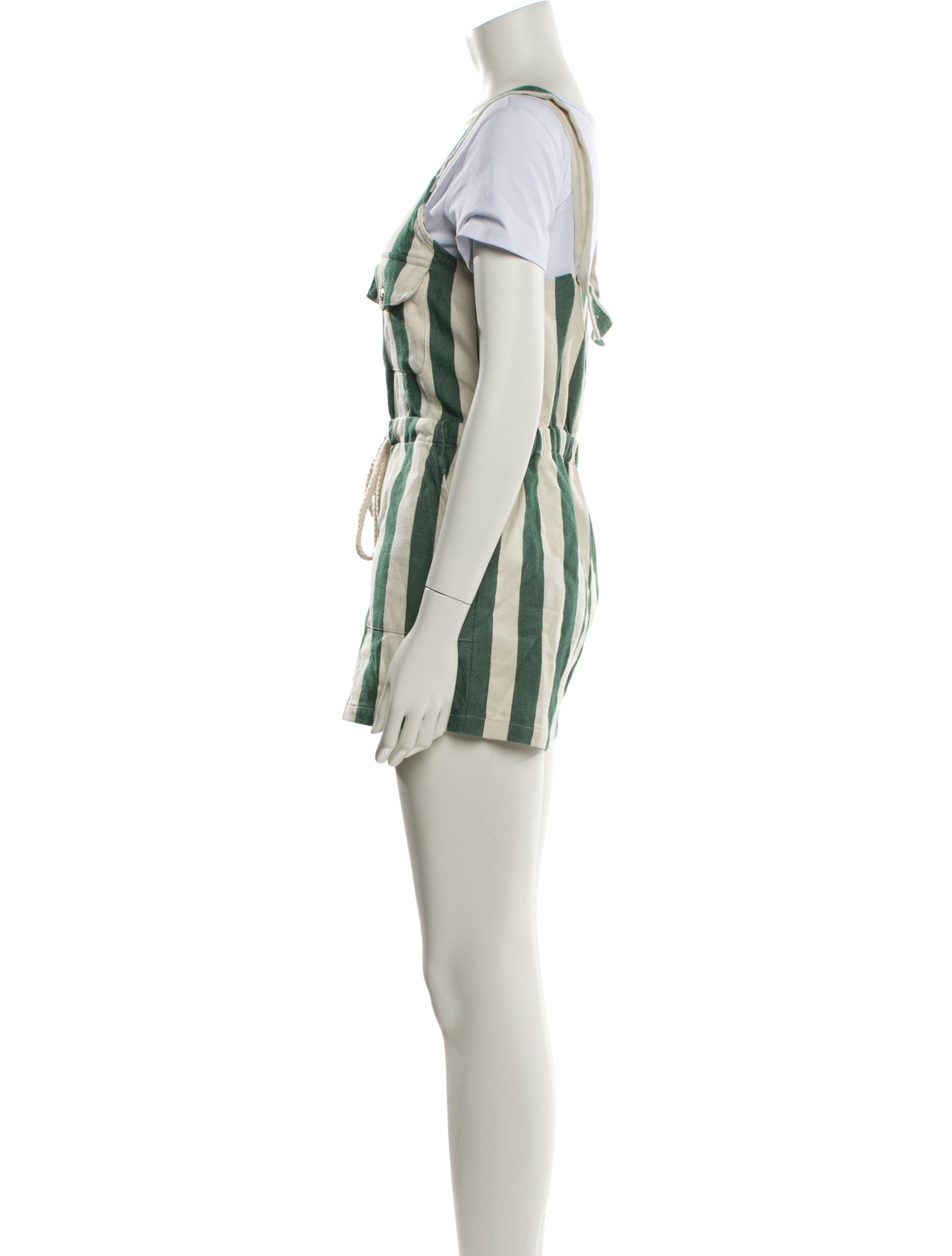 Miguelina Striped Square Neckline Romper