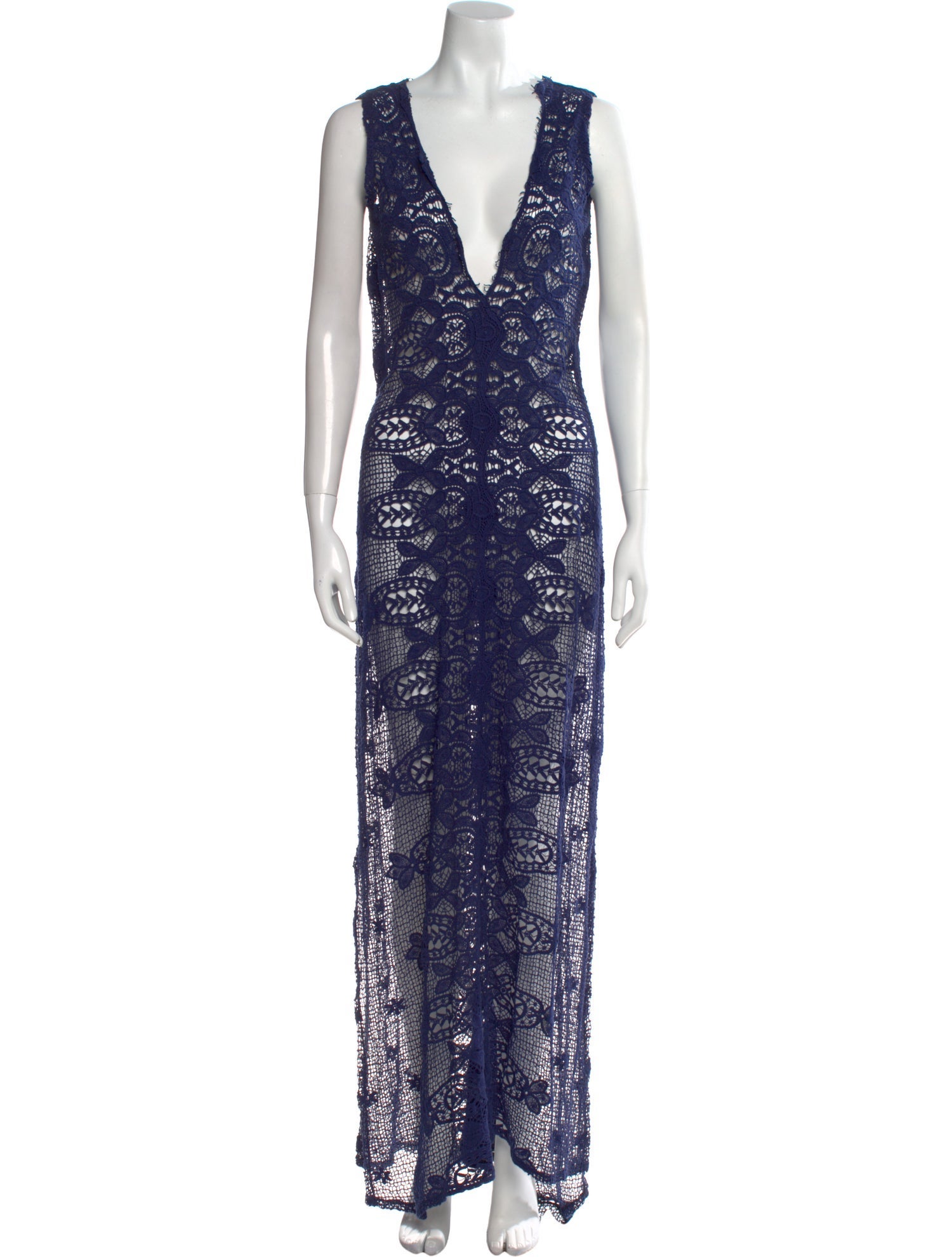 Miguelina Lace Pattern Long Dress