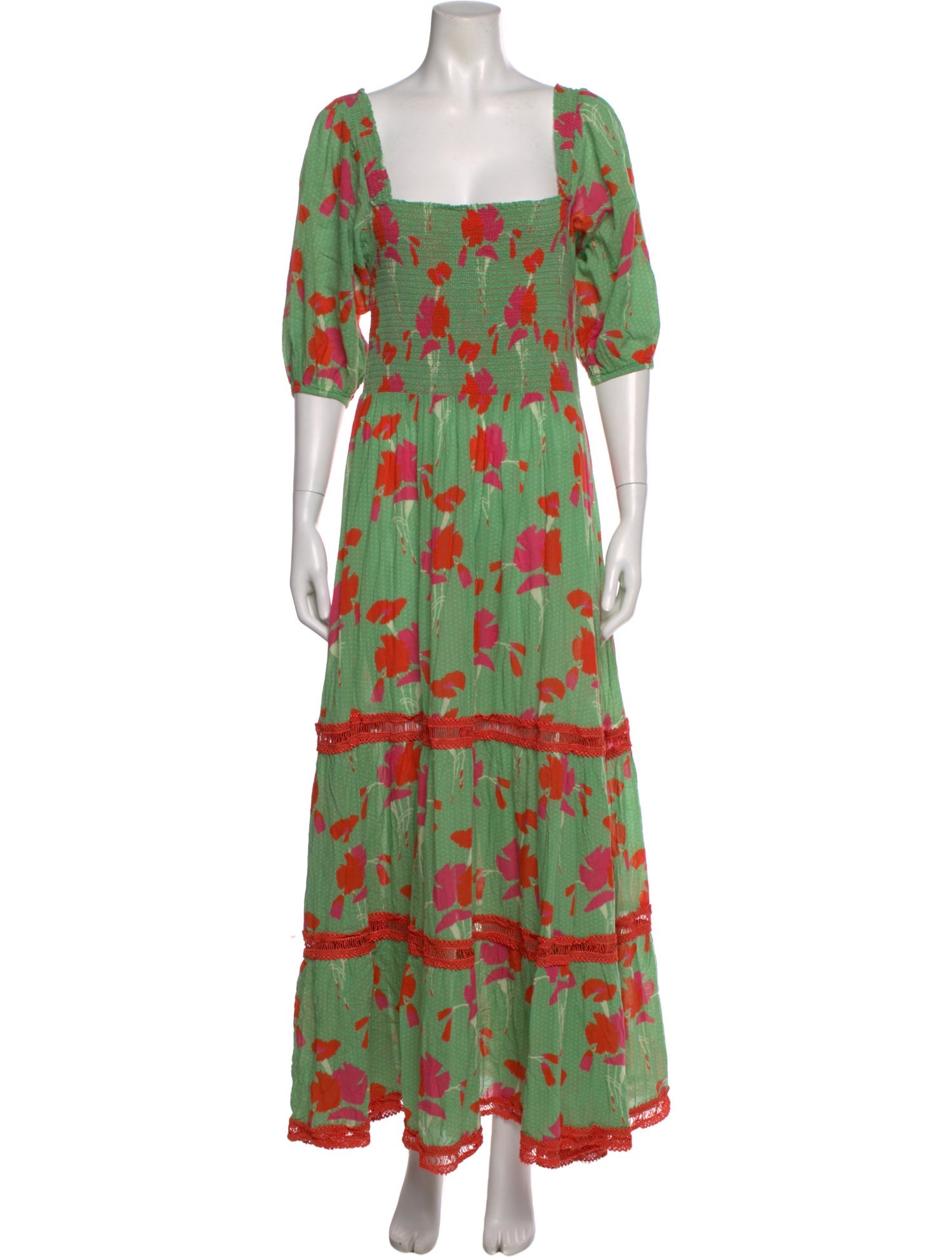 Miguelina Floral Print Long Dress