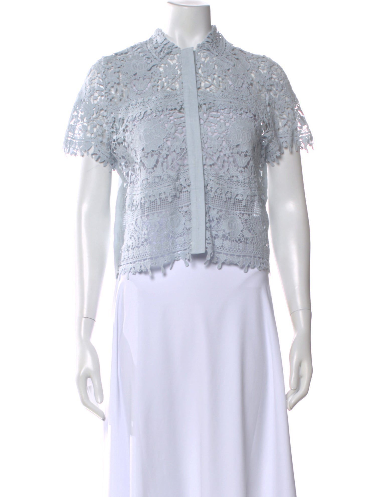 Miguelina Linen Lace Pattern Blouse w/ Tags