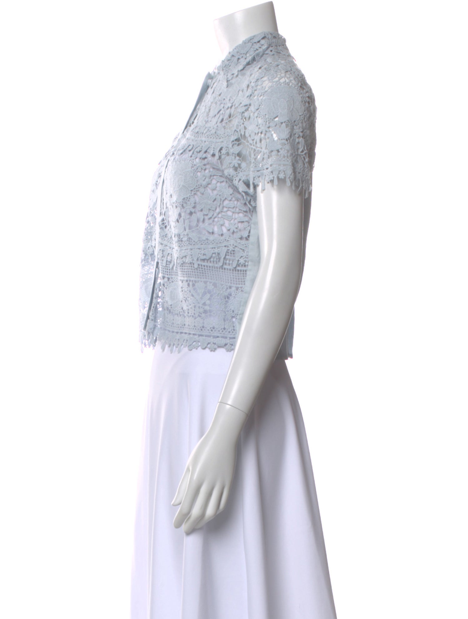 Miguelina Linen Lace Pattern Blouse w/ Tags