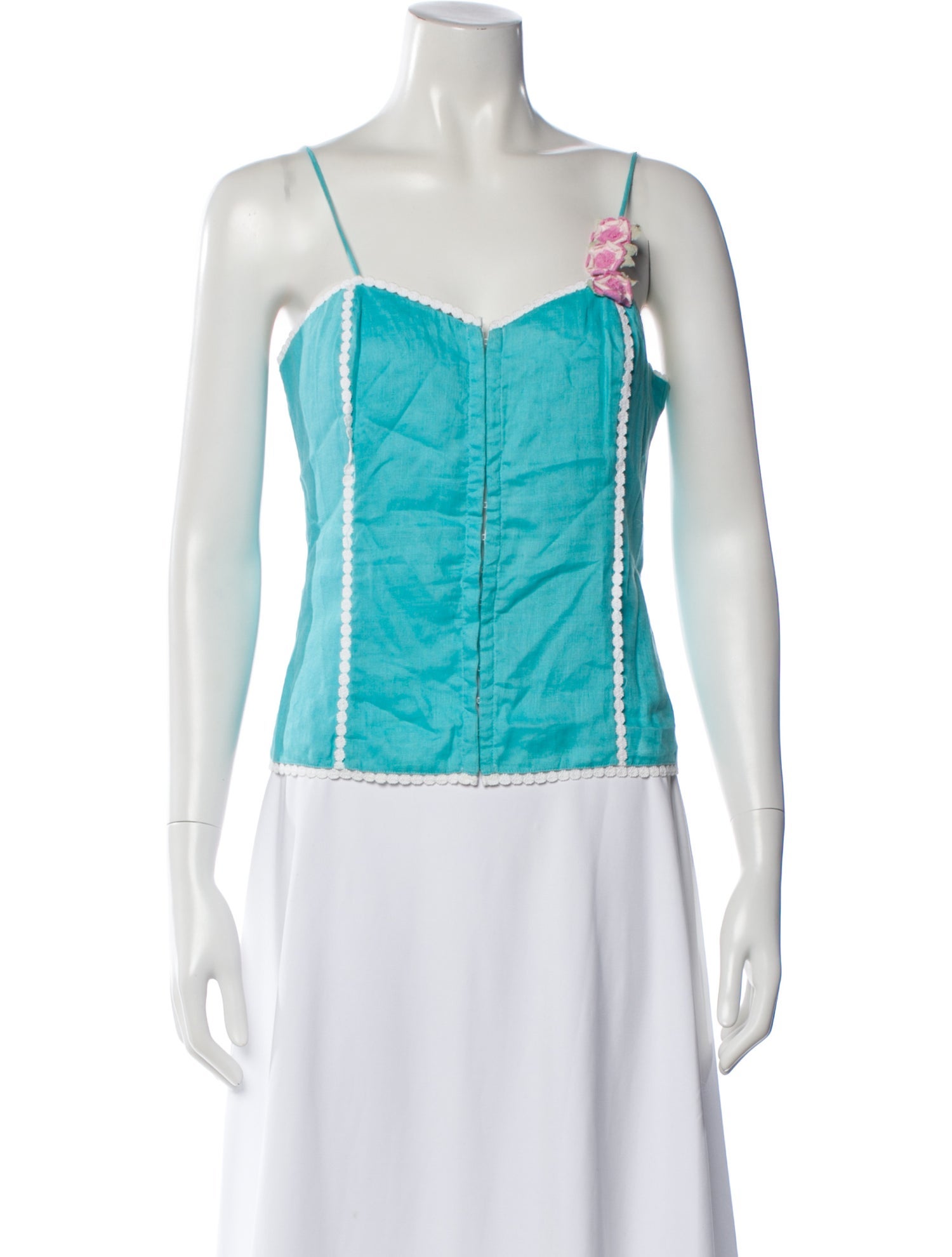 Miguelina Linen Scoop Neck Top