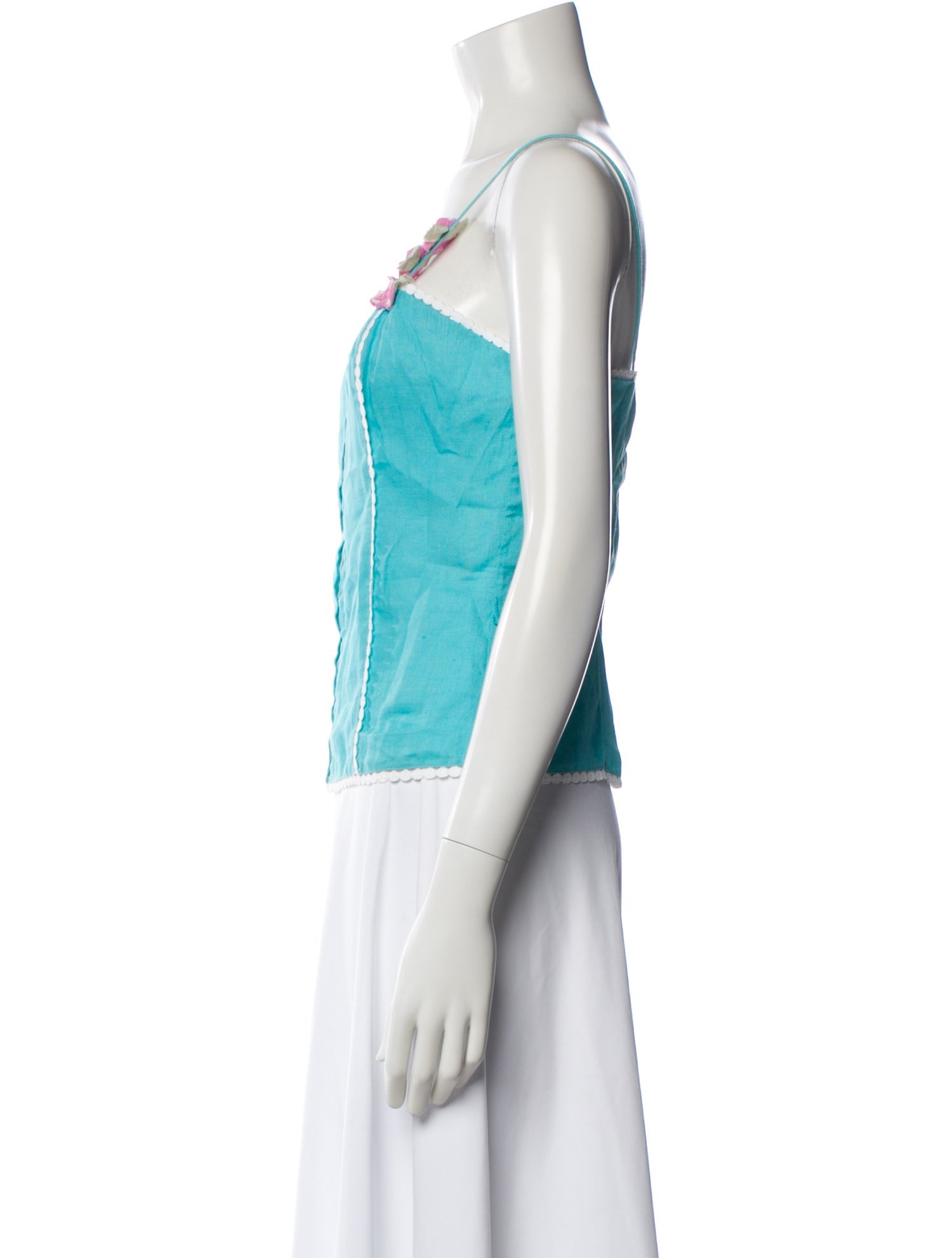 Miguelina Linen Scoop Neck Top