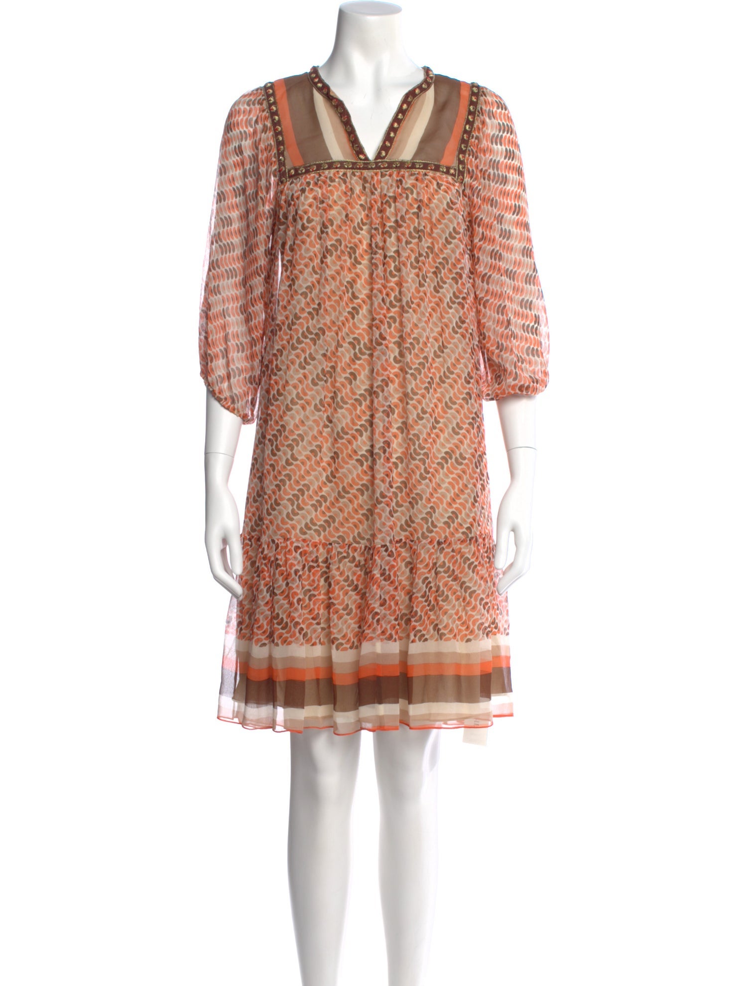 Miguelina Silk Knee-Length Dress