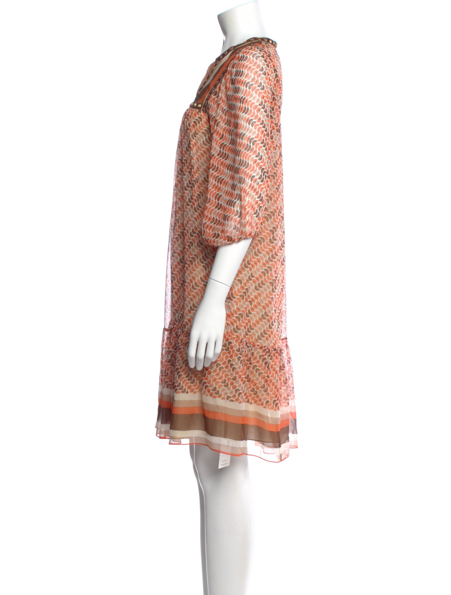 Miguelina Silk Knee-Length Dress