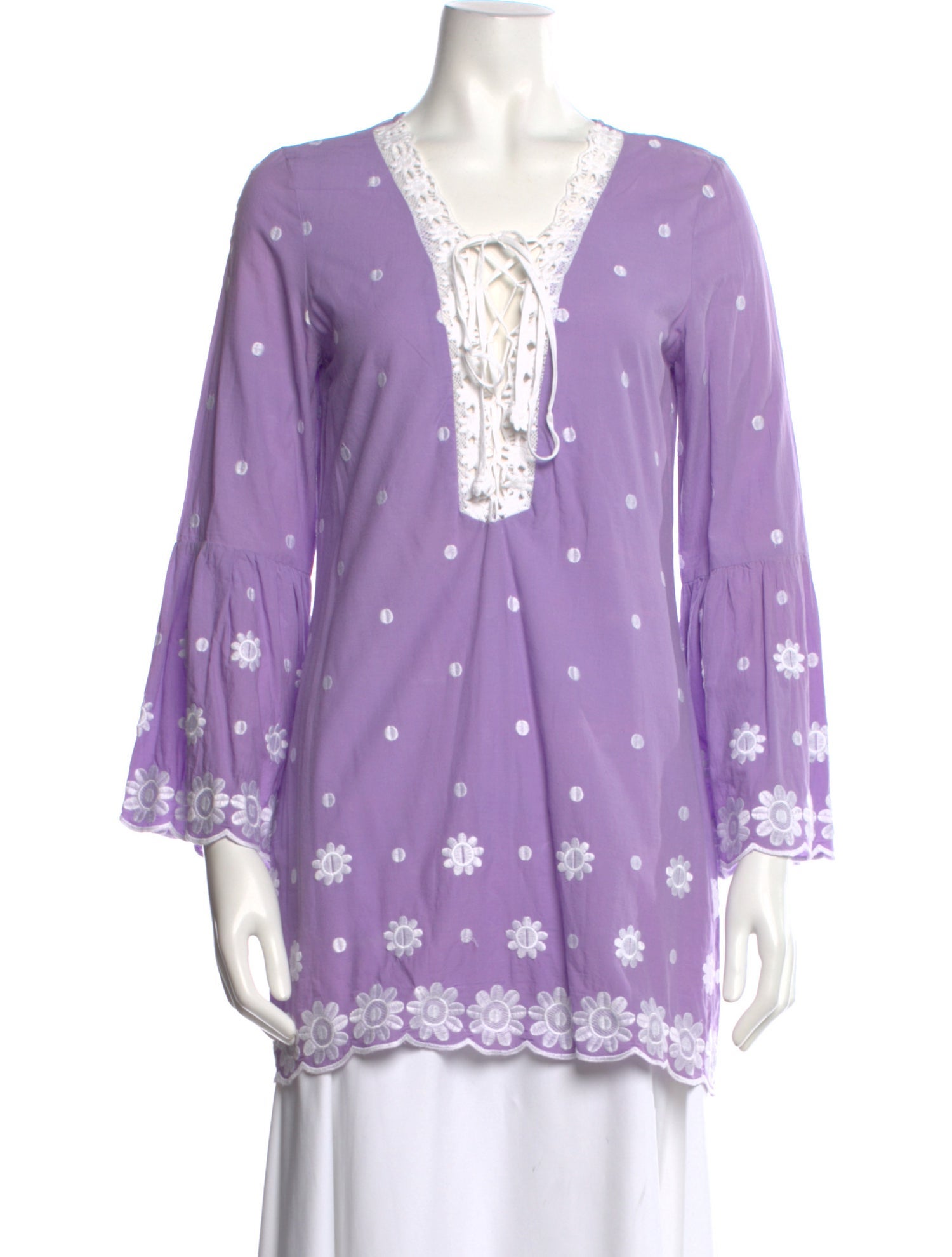 Miguelina Floral Print V-Neck Blouse