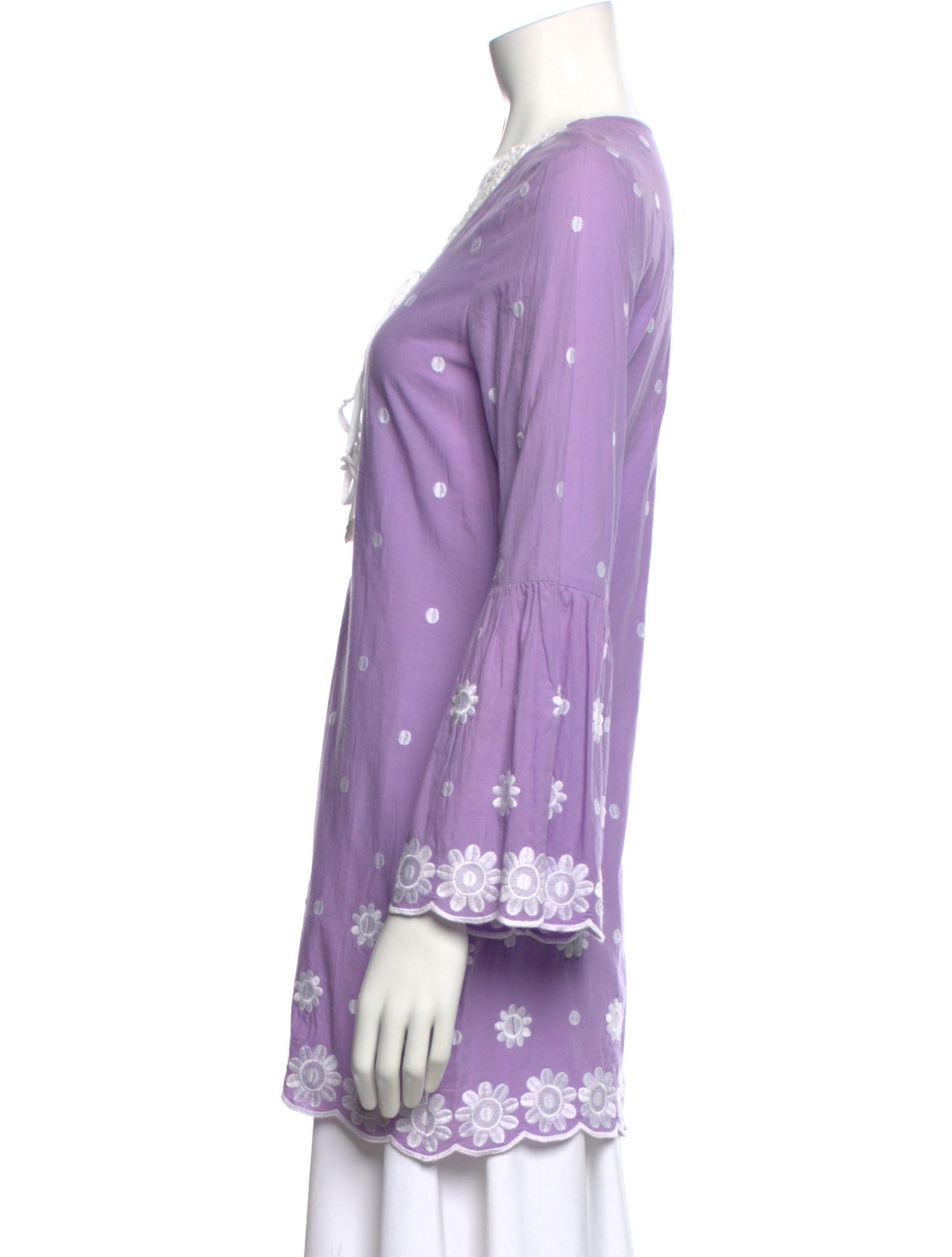 Miguelina Floral Print V-Neck Blouse