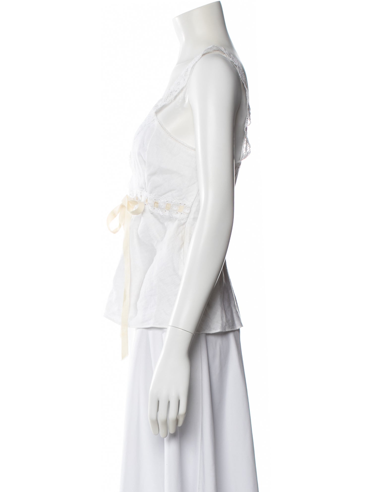 Miguelina Linen V-Neck Blouse