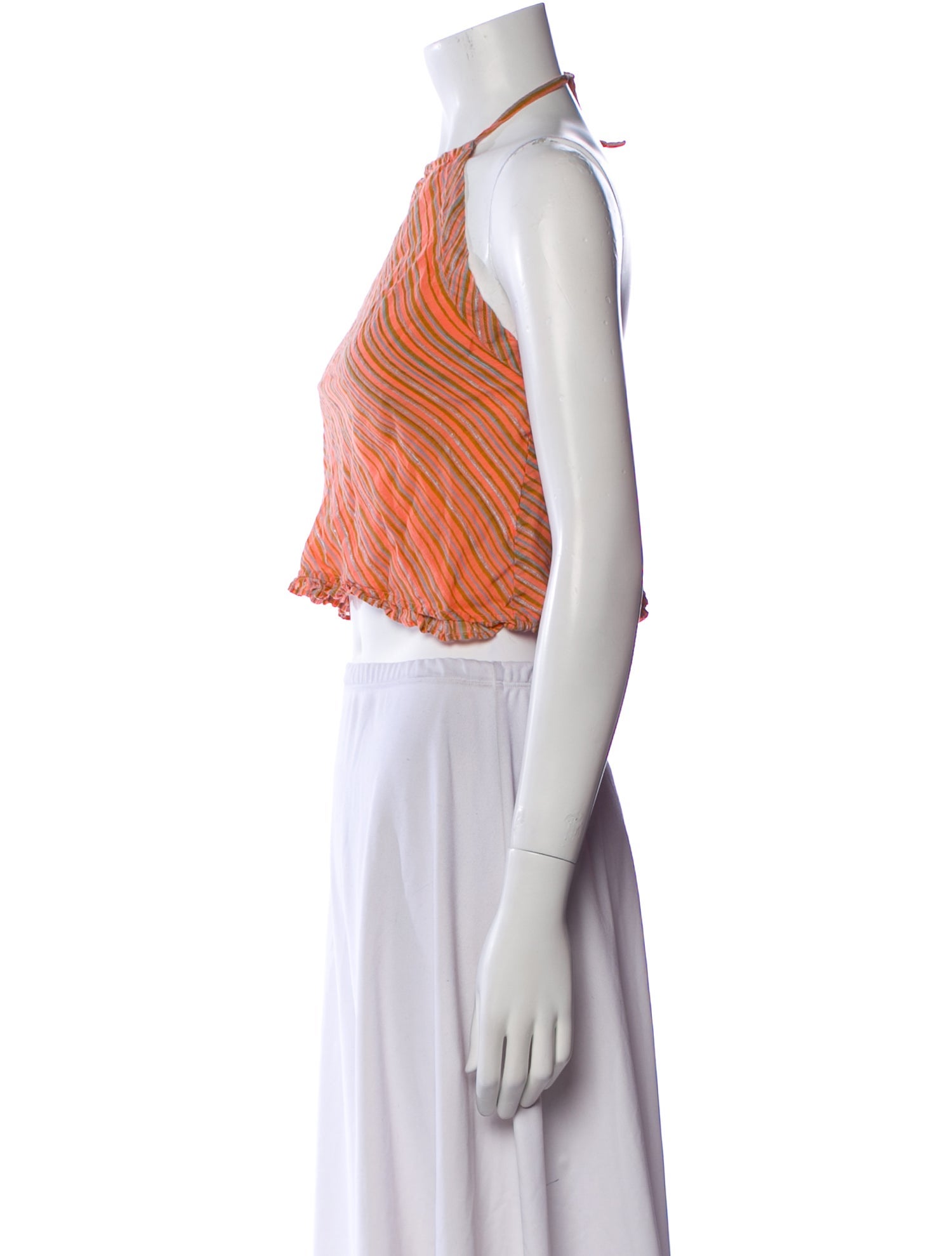 Muriel Brandolini Silk Striped Crop Top