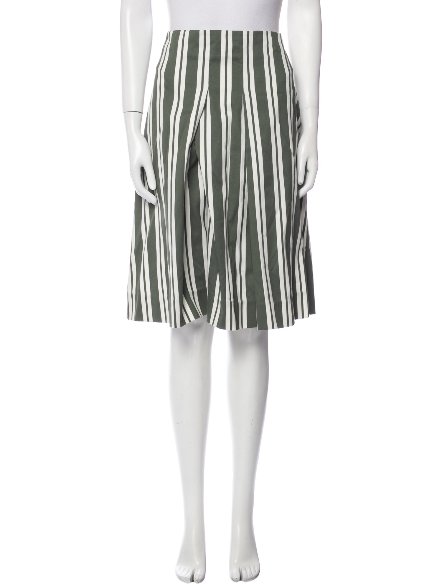 Mugler Trade Mark Striped Knee-Length Skirt