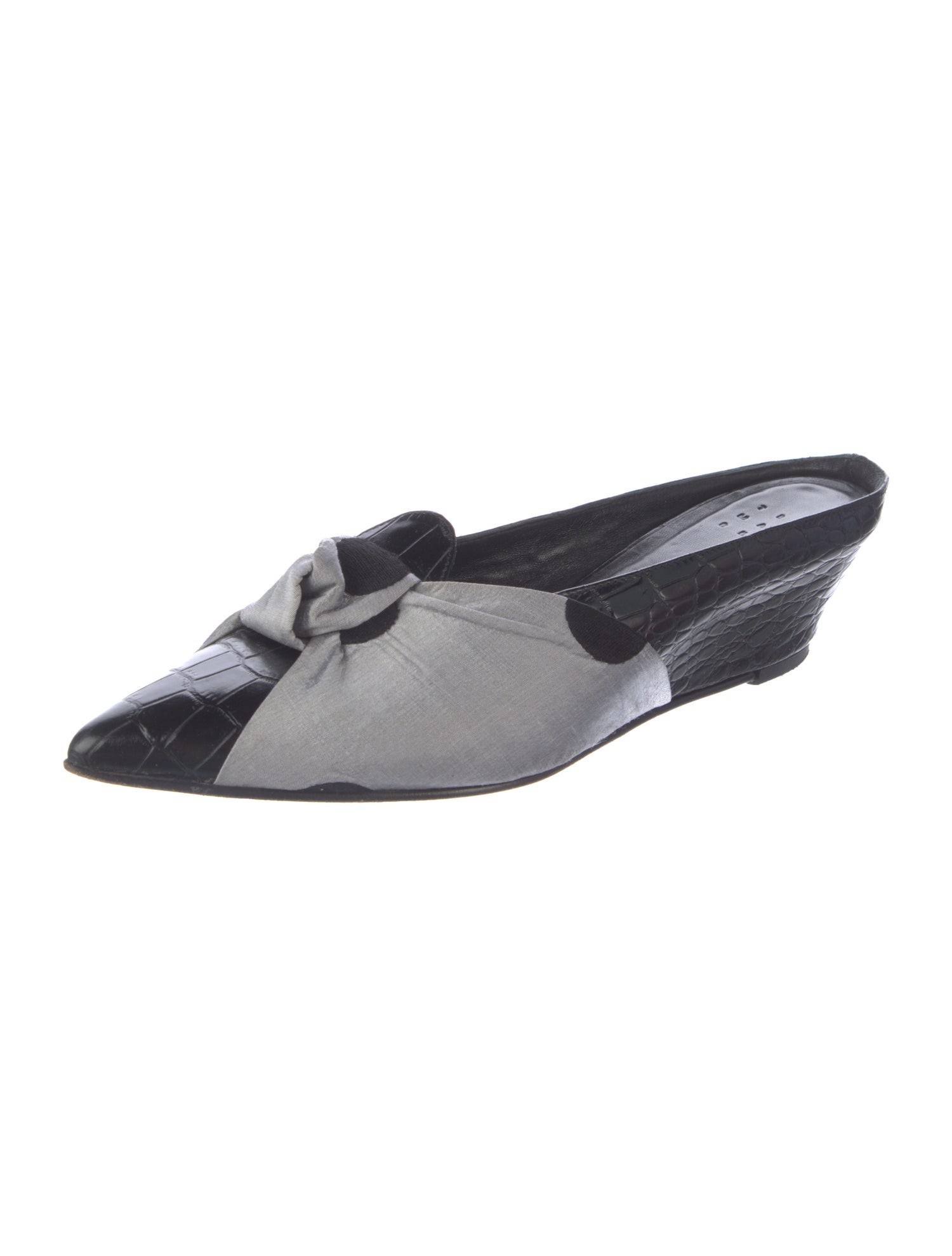 Mugler Trade Mark Leather Printed Mules