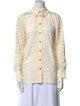 Mugler Trade Mark Printed Long Sleeve Button-Up Top