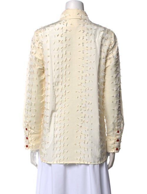 Mugler Trade Mark Printed Long Sleeve Button-Up Top