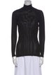 Mugler Trade Mark Mock Neck Long Sleeve Top