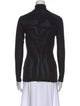 Mugler Trade Mark Mock Neck Long Sleeve Top