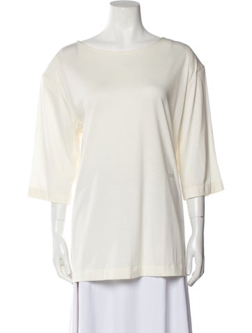 Musée Tops Bateau Neckline Three-Quarter Sleeve Top M